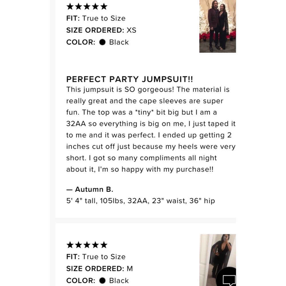 Lulu’s “Weekender” Black Backless Cape Sleeve Sexy Deep Vneck Formal Jumpsuit - Picture 9 of 11